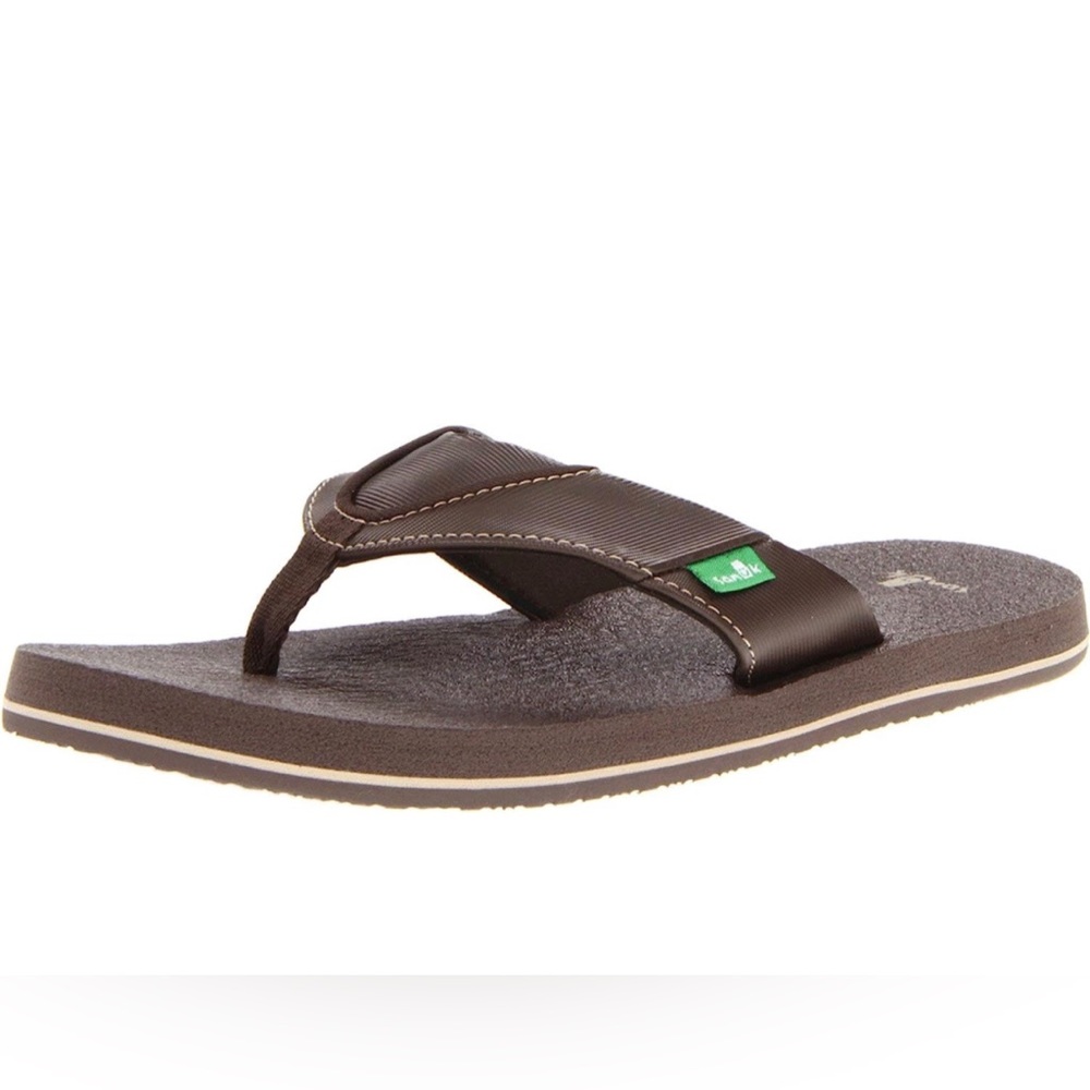 NWOT SANUK Big Boys 6/7 Root Beer Cozy Flip Flop